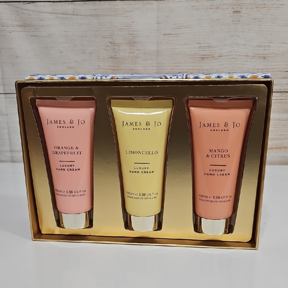 James & Joy England Hand Cream Trio - Orange Grapefruit Limoncello Mango Citrus